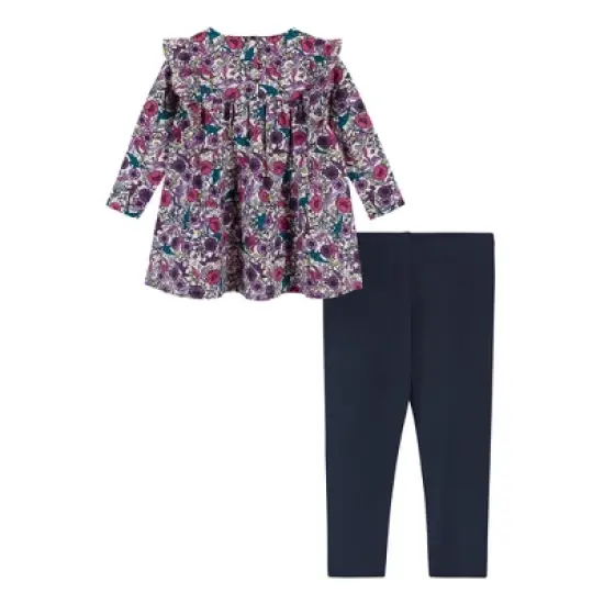 Andy & Evan  Infant  Girls Dino Print Dress & Legging Set image {1}