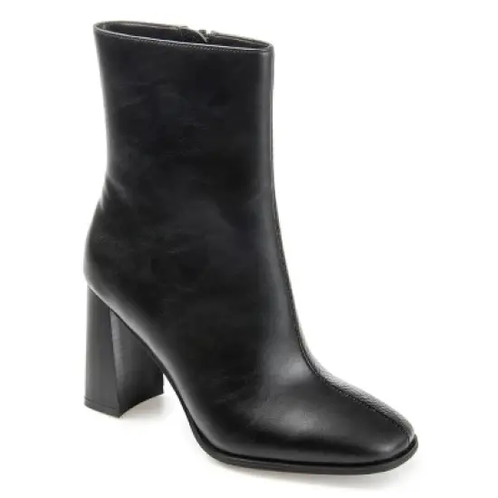 Journee Collection Womens January Tru Comfort Foam Inside Zip Stacked Heel Booties image {10}