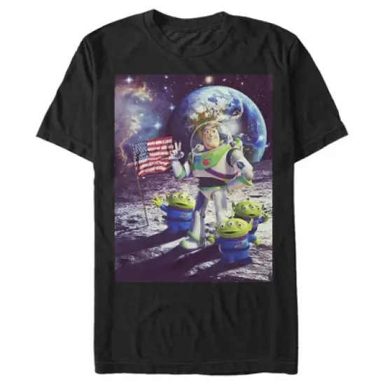 Men's Toy Story Buzz & Alien Moon Landing T-Shirt image {3}