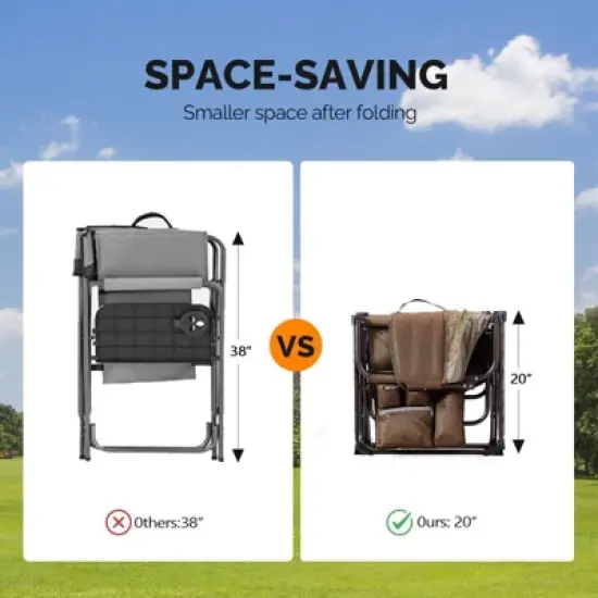 Karl Home Brown Metal Folding Beach Chair(Set of 1) image {2}