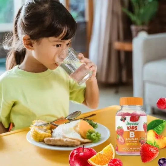 Lifeable B Complex for Kids, for Cellular Energy, Vegan, 90 Gummies image {2}