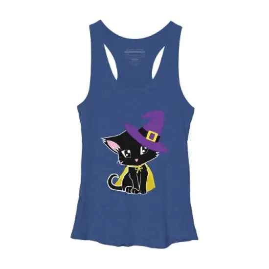 Women's Design By Humans Halloween Cat By AdrianaOliveira Racerback Tank Top image {5}