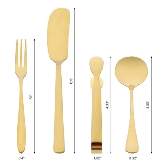 REGALWOVEN 16 Pcs 4 Sets Stainless Steel Flatware Set image {1}