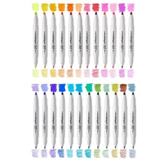 KINGART Twin-Tip Highlighters 24 Colors image {1}