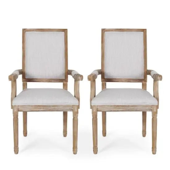 Set of 2 Maria French Country Wood Upholstered Dining Chairs - Christopher Knight Home image {15}