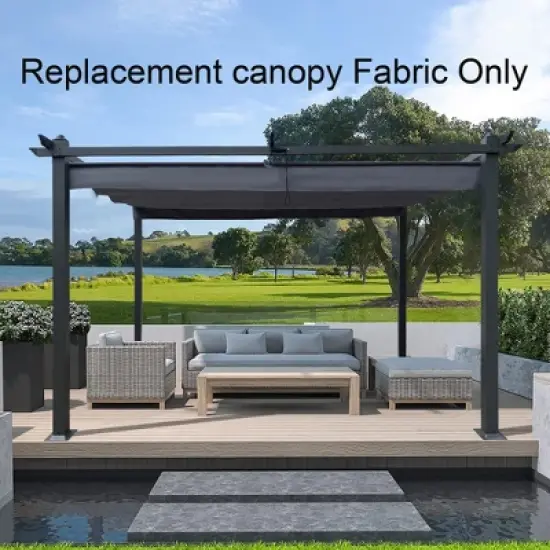 Gulches Replacement Canopy Top Cover Fabric for 13x10 Ft Outdoor Patio Retractable Pergola Sun-shelter - Durable and Stylish image {1}
