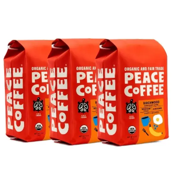 Peace Coffee Birchwood Breakfast Blend Medium Roast Ground Coffee - 36oz/3ct image {1}