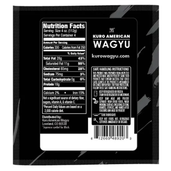Thomas Farms Kuro Wagyu Ground Beef Brick - Frozen - 16oz image {1}
