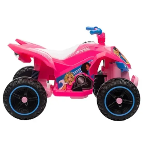 Barbie 12V Kids ATV Ride-On with Rechargeable Battery, LED Headlights, Easy Start, Durable Wheels, Forward & Reverse, Comfy Seat image {5}
