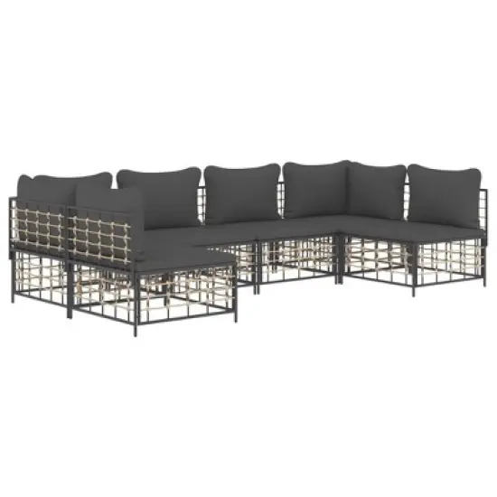 vidaXL Garden Lounge Set Anthracite, Dark Grey image {2}