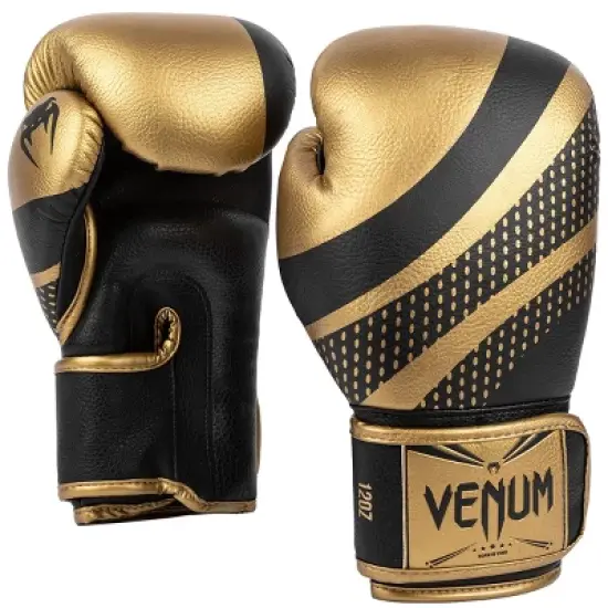 Venum Lightning Hook and Loop Boxing Gloves - Gold/Black image {2}