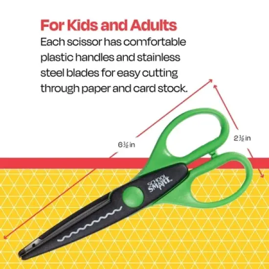 School Smart Paper Edger Scissor Set with Stand, Assorted Designs, Pack of 24 image {5}