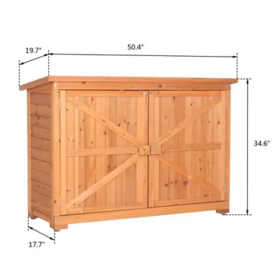 Karl Home 4 ft. W x 1 ft 5 in. D Solid Wood Lean-To Tool Storage Deck Box image {1}