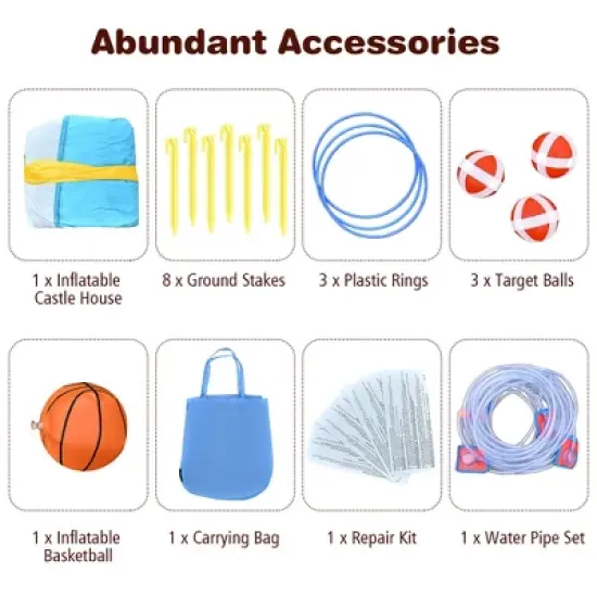 Costway Inflatable Water Slide Park Bounce House Climbing Wall image {9}