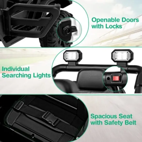 Costway 12V Kids Ride on Truck Car w/Remote Control, Threaded Wheels 3 Speeds LED Lights image {4}