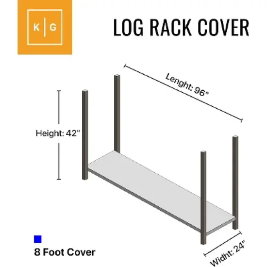 KHOMO GEAR 8-Foot Log Rack Cover &ndash; Waterproof Heavy Duty Firewood Storage Protector &ndash; Beige &ndash; Fits 8ft Log Racks, Durable Outdoor Cover for Firewood image {2}