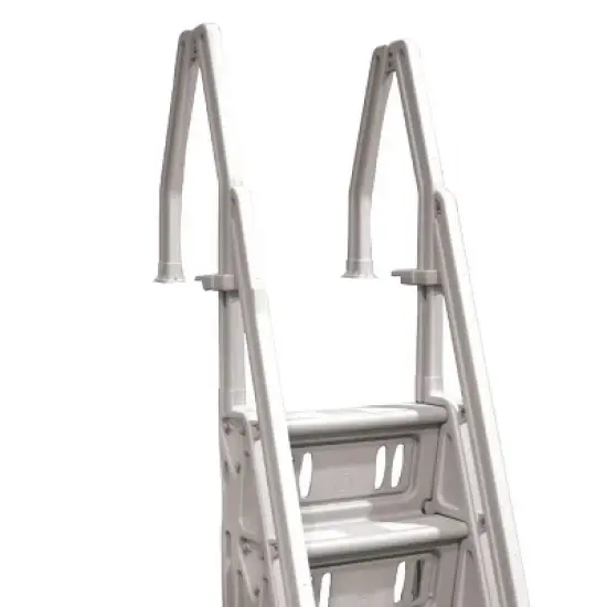 Vinyl Works Deluxe Adjustable 24-Inch Wide In-Pool Step Ladder Entry System for 46 to 60 Inch High Above Ground Swimming Pools with Non-Slip Steps image {5}