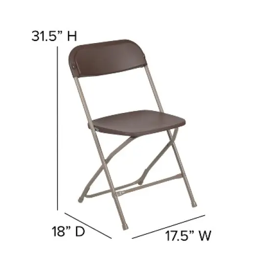 Emma and Oliver Set of 2 Stackable Folding Plastic Chairs - 650 LB Weight Capacity image {7}