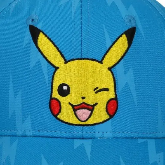 Pokemon Pikachu Winking Face Men's Blue Baseball Cap image {2}