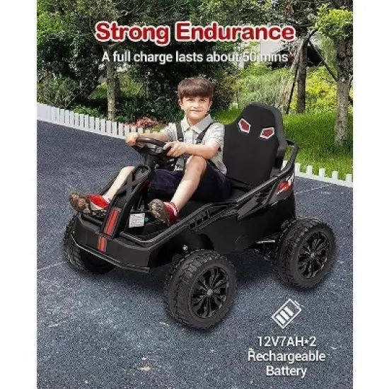 24V Ride-On Toys for Big Kids，Electric Four Wheeler，Battery Electric Car for Kids with Parent Remote,Bluetooth Music, Horn image {3}