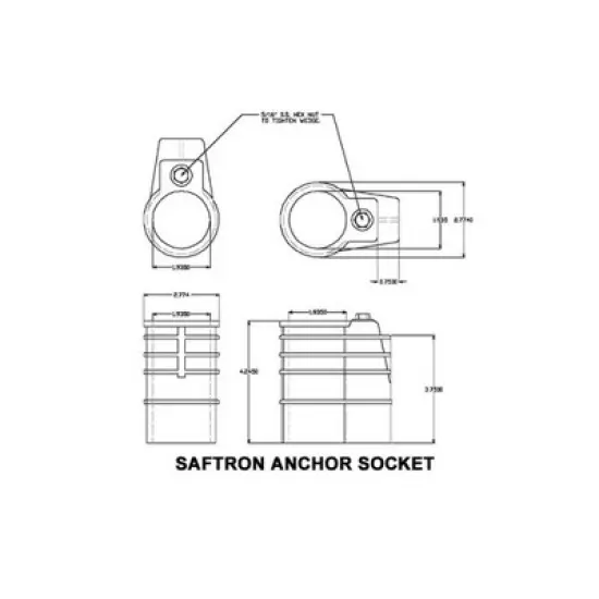 Saftron 1.9" Chemical Resistant Pool Ladder and Handrail Anchor Socket- White image {1}