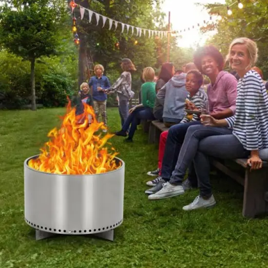 20.5Inch Smokeless Firepit, with Removable Ash Base, Stainless Steel Wood Burning Fireplace for Camping, Outside, Bonfire, Backyard and Patio image {3}