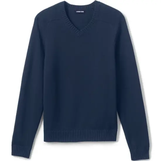 School Uniform Young Men's Cotton Modal V-neck Sweater image {3}