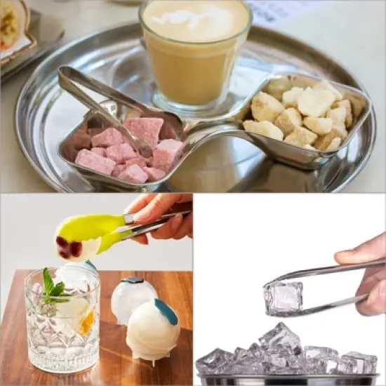 Unique Bargains Tea Party Stainless Steel Dessert Tongs 2 Pcs image {3}