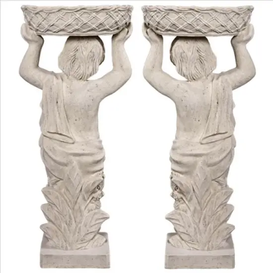Design Toscano Young Bacchus with Basket Planters Garden Statues: Set of Two image {4}