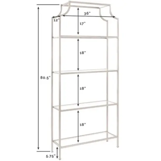 Metal Glass Bookcase in Antique Gold - Pemberly Row image {9}