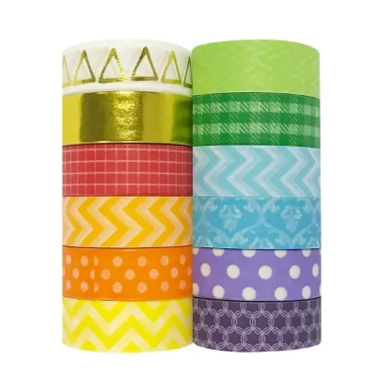 Wrapables Rainbow Bright Washi Tapes, set of 12 image {3}