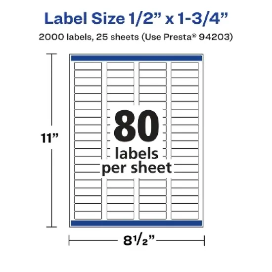Avery Glossy Clear Rectangle Labels with Sure Feed, .5" x 1.75" image {4}