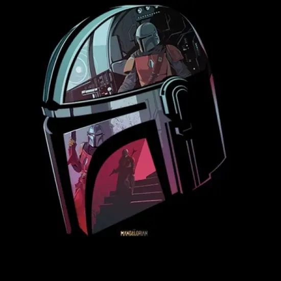 Men's Star Wars The Mandalorian Helmet Reflection Sweatshirt image {1}