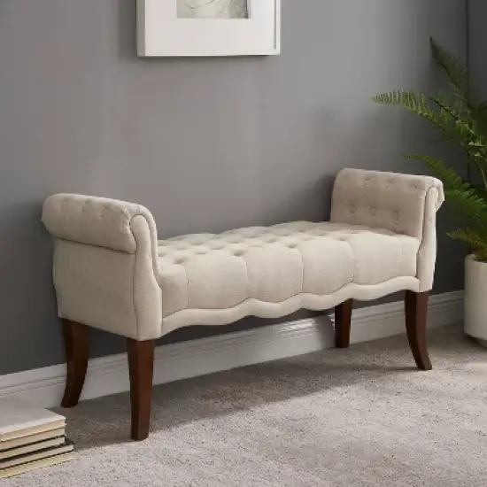 Madison Roll Arm Bench - Linon image {5}