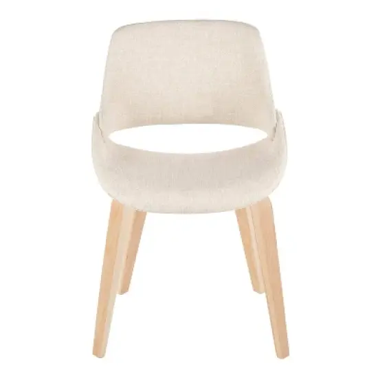LumiSource Set of 2 Fabrico Dining Chairs Natural/Cream : Upholstered, Wood Frame, Foam Filled, Contemporary Style image {5}