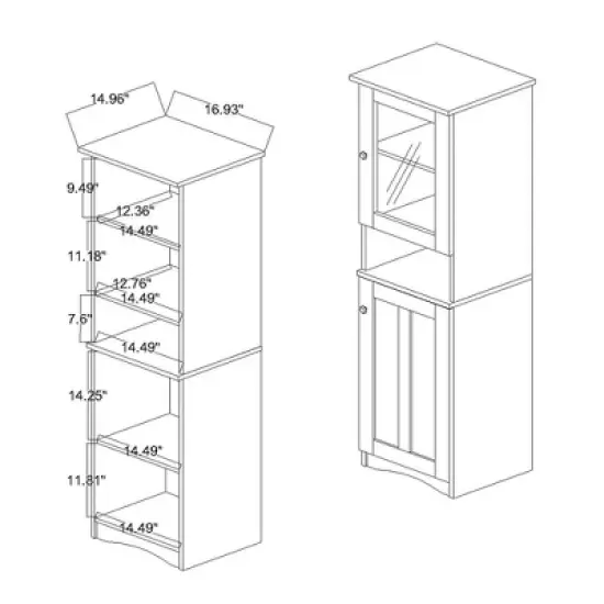 Lauren Wood Buffet and Hutch Kitchen Cabinet Oak Brown/Black - Baxton Studio image {7}