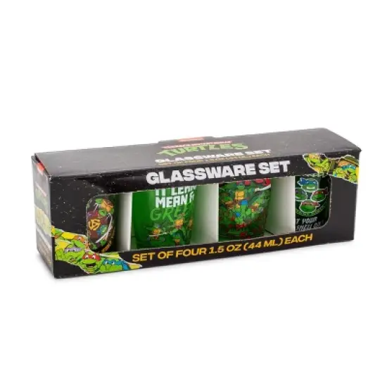 Silver Buffalo Teenage Mutant Ninja Turtles 1.5-Ounce Mini Shot Glasses | Set of 4 image {1}