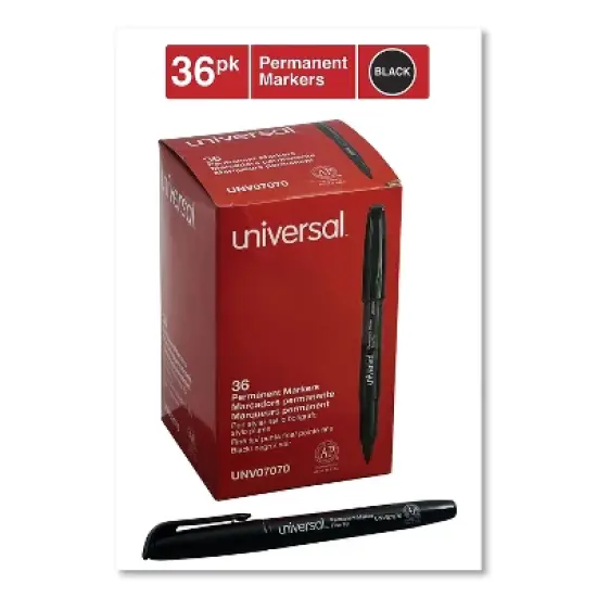 Universal Pen-Style Permanent Marker Bullet/Fine Point Black 36/Pack 07070 image {2}