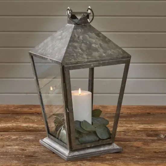 Park Designs Tall Square Galvanized Lantern image {1}