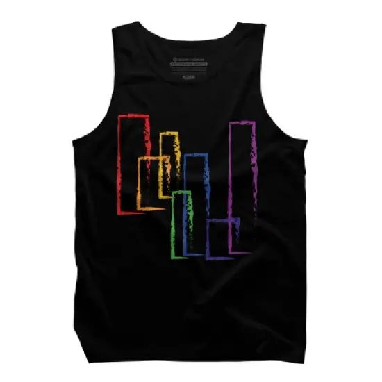 Design By Humans Rainbow Rectangles Abstract By Tank Top image {2}