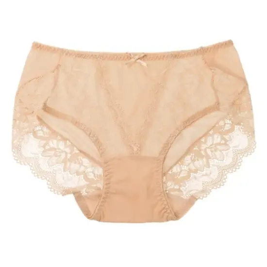 Agnes Orinda Women's Sheer Lace Trim High Rise Solid Brief Stretchy Underwear image {10}