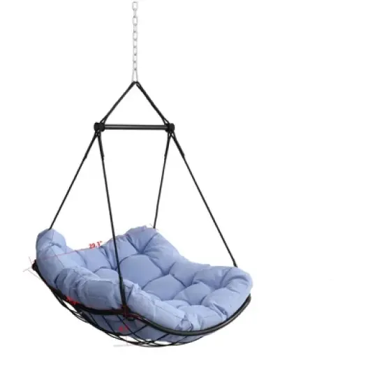 Hammock Chair Swing with Cushion - Outdoor Indoor Hanging Hammock Chair for Patio, Porch, Bedroom, Garden, Courtyard, Balcony image {1}