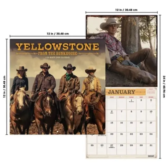 Trends International 2026 Yellowstone Bilingual French From the Bunkhouse 12"x12" Wall Calendar image {6}
