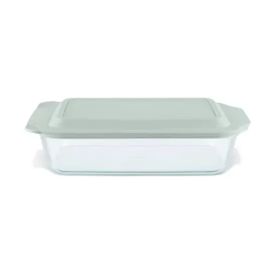 Pyrex 9"x13" Glass Deep Casserole Dish with Lid Sage Green: 5 Qt Baking Dish, Dishwasher & Microwave Safe image {4}