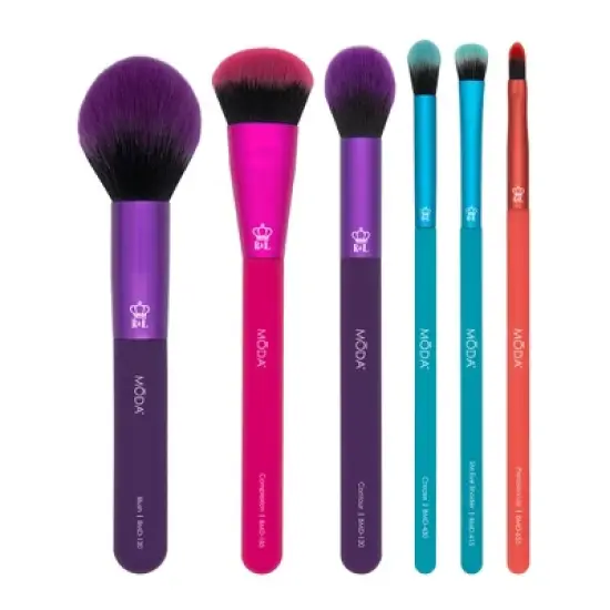 MODA Brush Complete Face Makeup Brush Set- 6pc image {8}