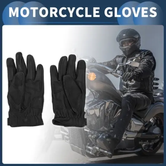 Unique Bargains Motorcycle Gloves Motorbike Dirt Bike Bicycle Racing ATV UTV Sheep Leather 1 Pair image {1}