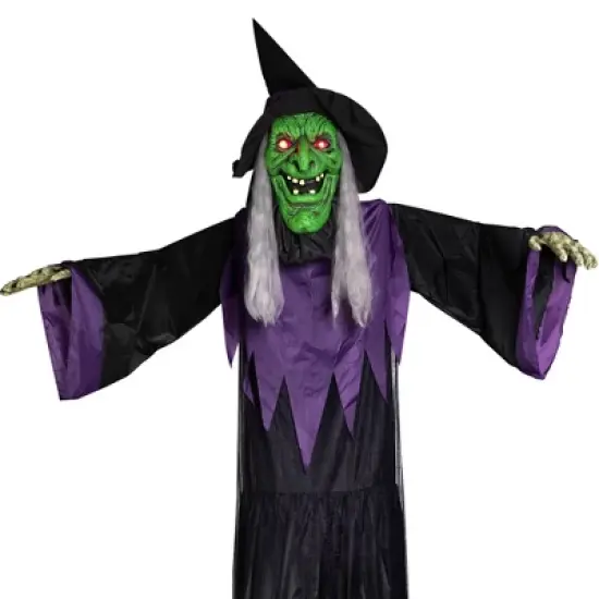 Northlight Huge Lighted and Animated Talking Witch Commercial Outdoor Halloween Decoration - 15' image {4}