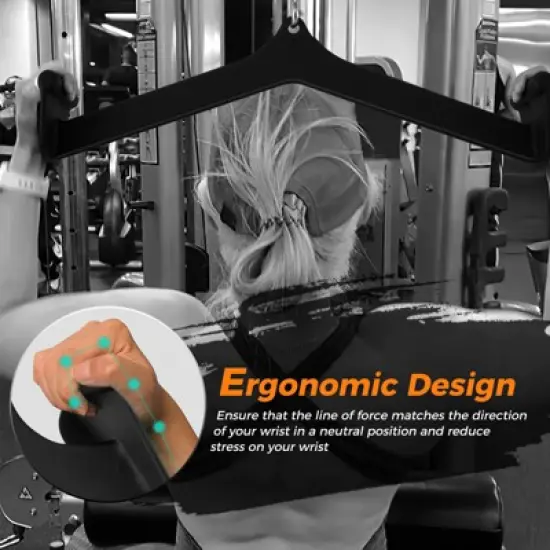 Costway LAT Pulldown Attachment Set Back Strength Training Bicep Tricep Handle Grips image {8}