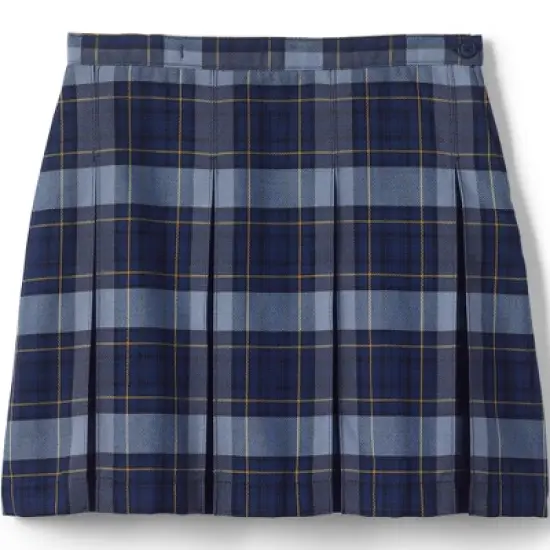 Lands' End School Uniform Girls Plaid Box Pleat Skirt Top of the Knee image {4}