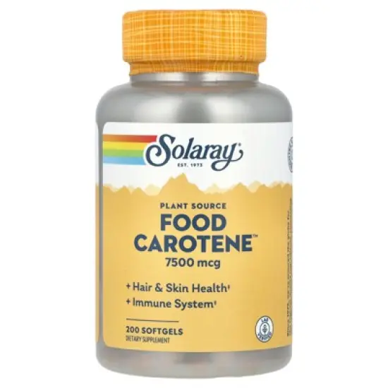 SOLARAY Food Carotene, Vitamin A as Beta Carotene 25000IU Carotenoids for Healthy Skin & Eyes, Antioxidant Activity & Immune System Support image {4}